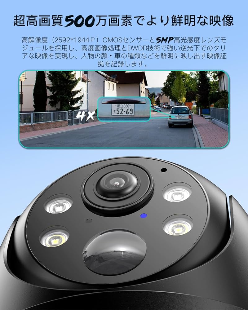 Amazon.co.jp: 「2025真ソーラー一体型・500万高画素」COOAU